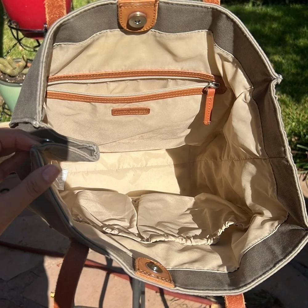 ▶️ Pottery Barn Kids ◀️ Gray Canvas Leather Tote